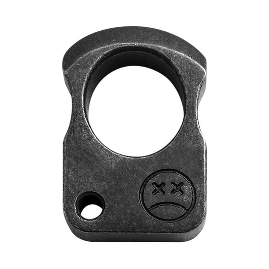 420 Stainless Steel Single Finger Ring - 14mm Ultra Thick Stonewash Security Friendly