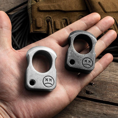 420 Stainless Steel Single Finger Ring - 14mm Ultra Thick Stonewash Security Friendly