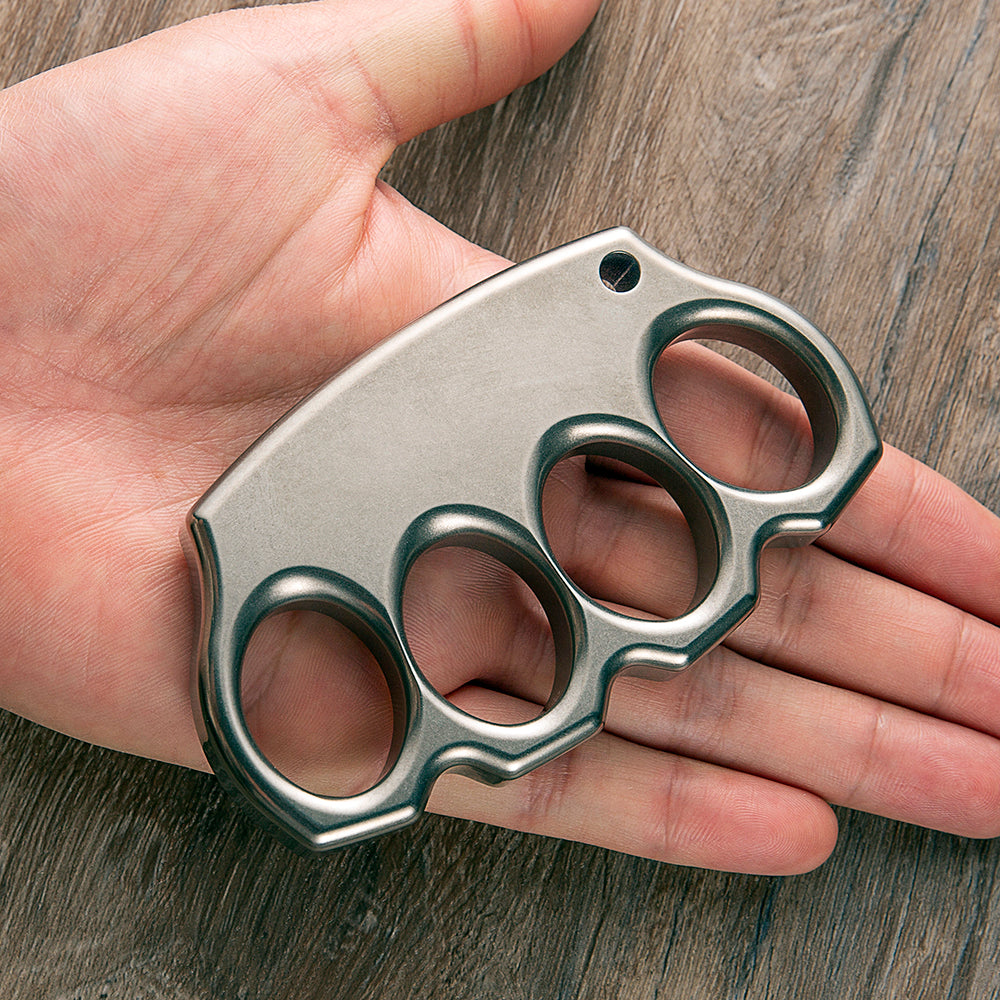 TC21 Titanium Four Finger Knuckle Duster - Aerospace Grade Stonewash 15mm