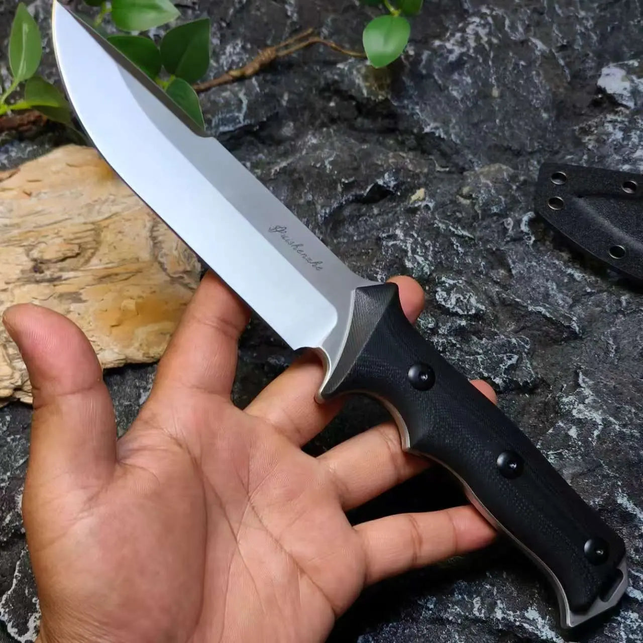 Roadblock Overbuilt D2 Survival Fixed Blade - 6mm Thick Tactical Knife