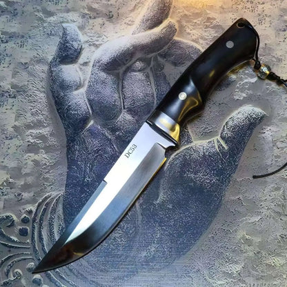 Fixed Blade Knife DC53 Steel Tactical Knife 61 HRC Ebony Handle Outdoor Survival Knife