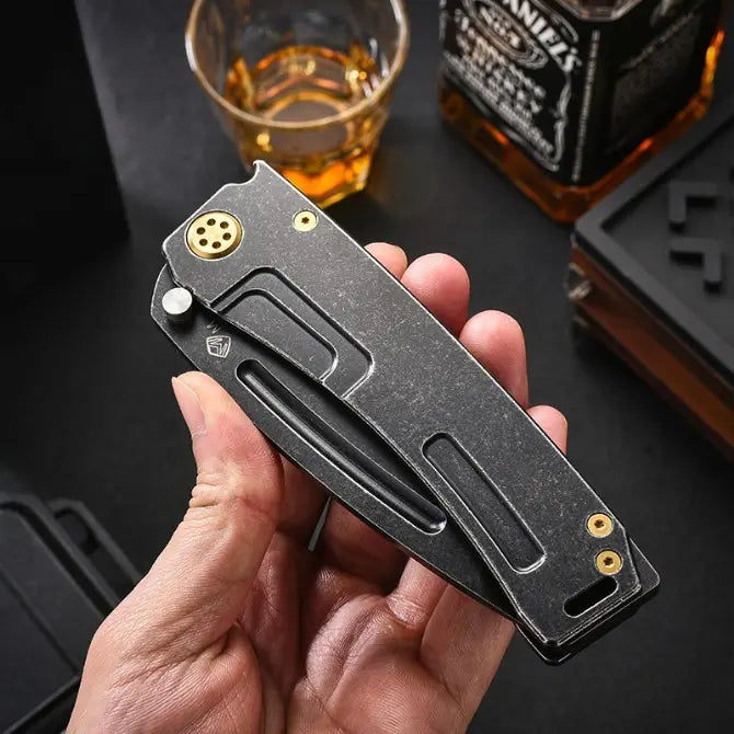 Tactical Knife D2 Steel Razor Style Knife 440C Handle Heavy Duty EDC Knife Collector Knife