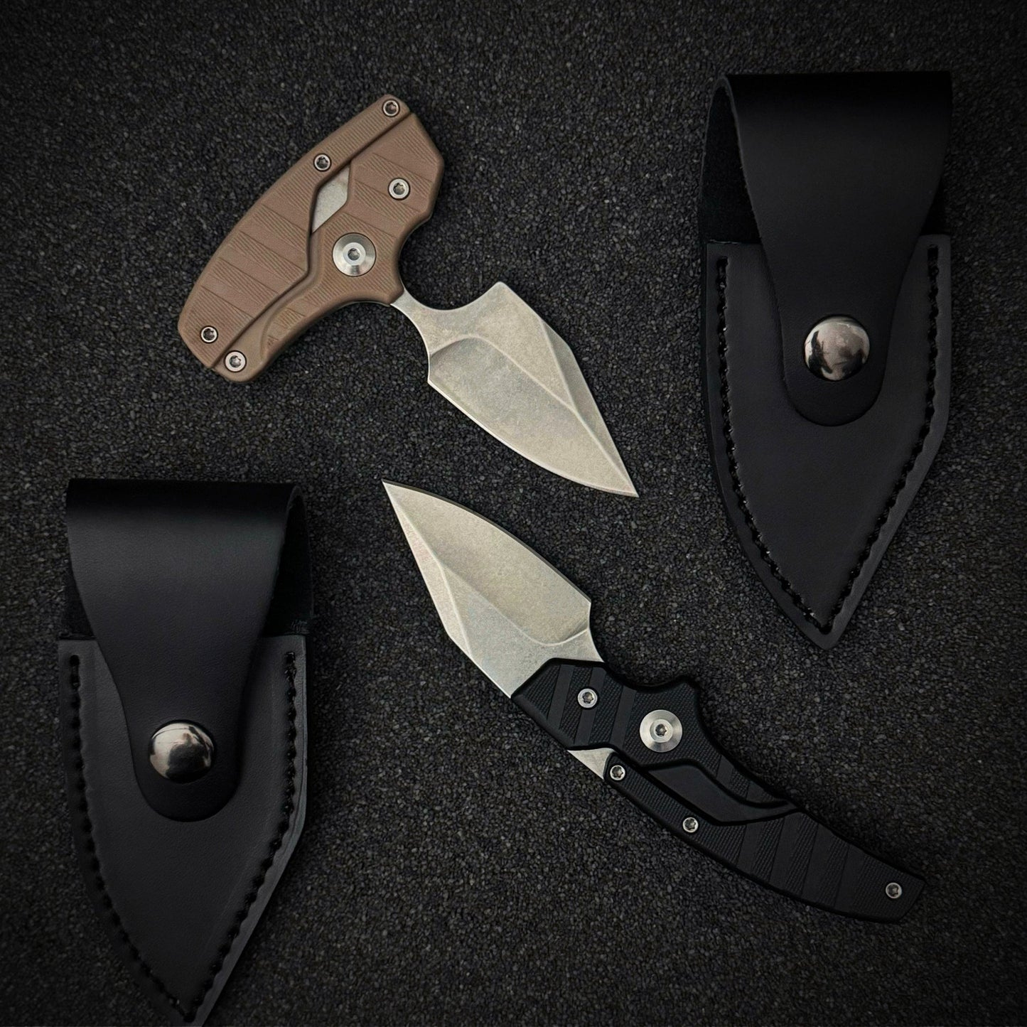Folding Knife D2 Steel 2-in-1 Transformable Push Dagger EDC Tactical Self Defense