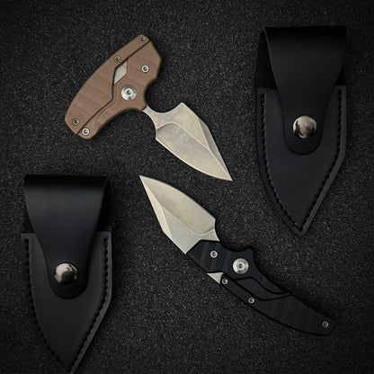 Folding Knife D2 Steel 2-in-1 Transformable Push Dagger EDC Tactical Self Defense