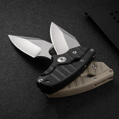 Folding Knife D2 Steel 2-in-1 Transformable Push Dagger EDC Tactical Self Defense