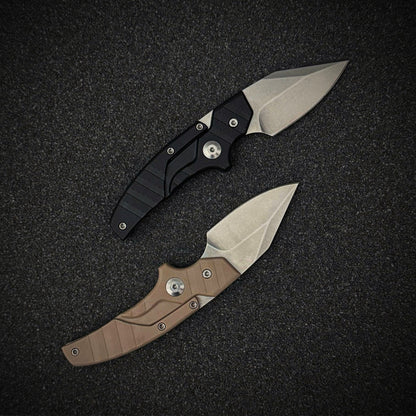 Folding Knife D2 Steel 2-in-1 Transformable Push Dagger EDC Tactical Self Defense