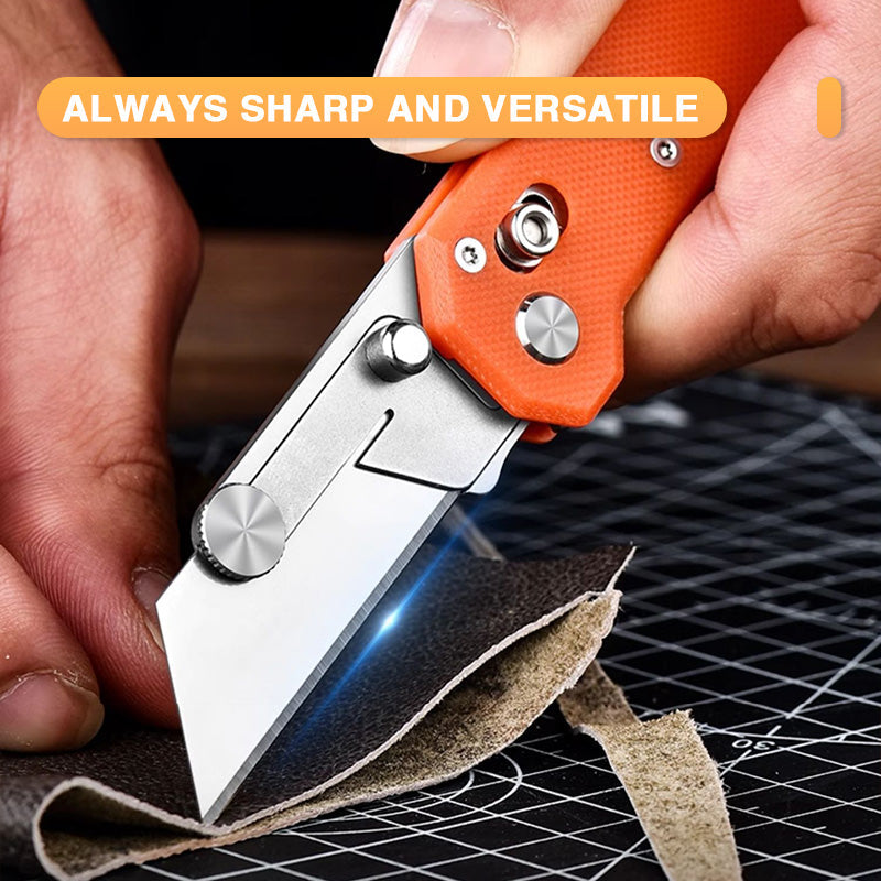 ViperSlide Heavy-Duty Folding Utility Knife - G10 Handle with Axle Lock Multi-Function