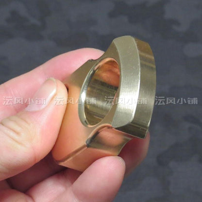 H-59 Brass Type 1000 Low-Profile Ring Knuckle - Polished Non-Lethal 126g