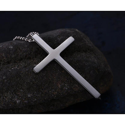 Stainless Steel Cross Spike Pendant - Tungsten Tip Self Defense Necklace