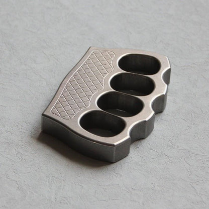 304 Stainless Steel Ultra-Thick 16mm Four Finger Knuckle - Textured Stonewash
