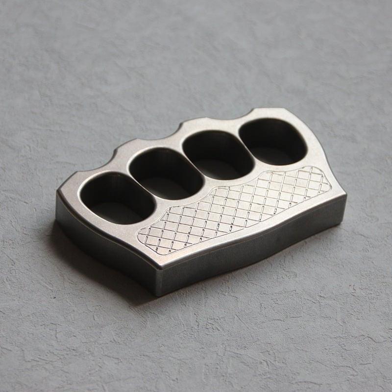 304 Stainless Steel Ultra-Thick 16mm Four Finger Knuckle - Textured Stonewash