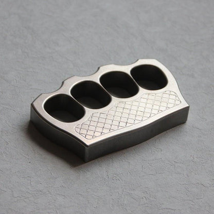 304 Stainless Steel Ultra-Thick 16mm Four Finger Knuckle - Textured Stonewash