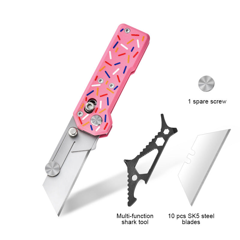 ViperSlide Heavy-Duty Folding Utility Knife - G10 Handle with Axle Lock Multi-Function