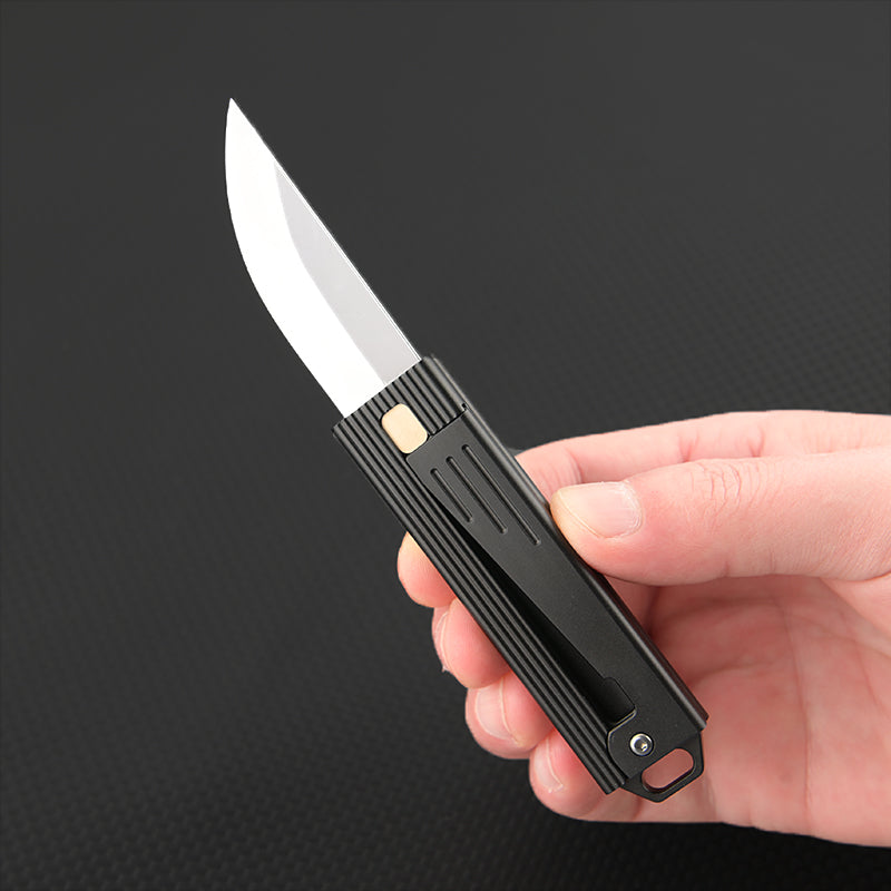 Folding Knife Tactical Knife D2 Steel Gravity Opening Aluminum Handle EDC Knife Stress Relief