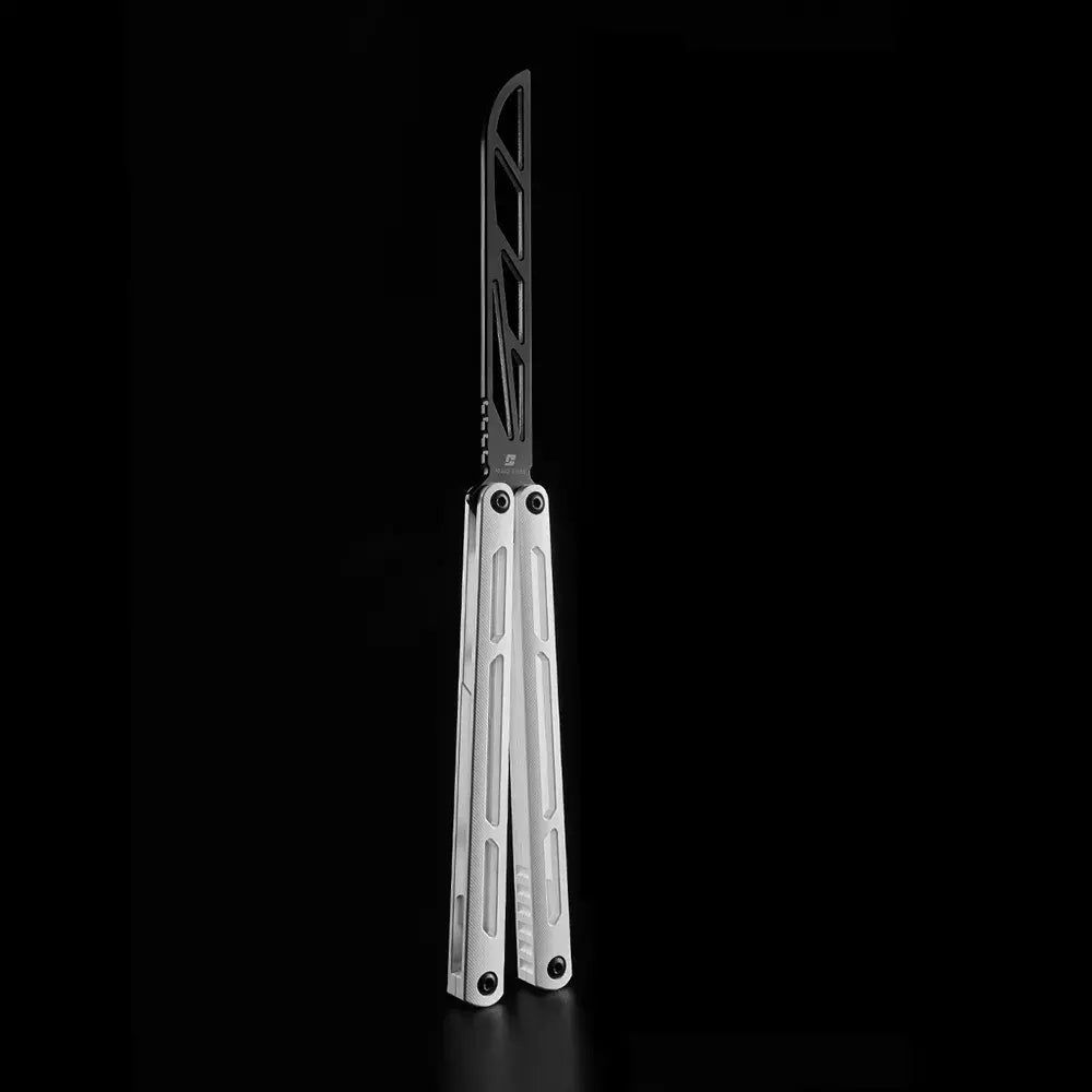 TC4 Titanium Balisong Trainer Knife - Armed Shark Tsunami DLC Butterfly Flipper