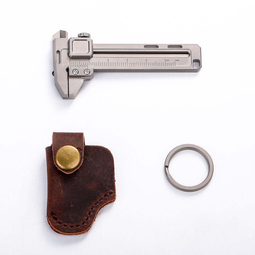 TiCal Pro GR5 Titanium Mini Caliper - 9-in-1 Multi-Function EDC Measurement Tool