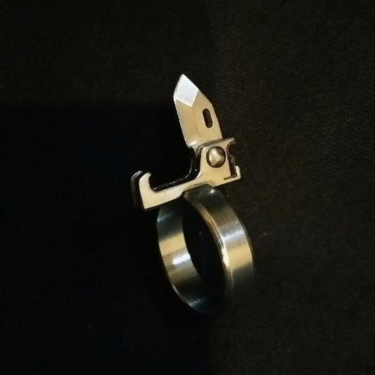 304 Stainless Steel Folding Ring Knife - Single Finger Blade EDC Multi-Tool