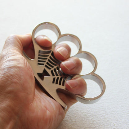 Brass Knuckles Stainless Steel 4 Finger Ring Heavy Duty Self-Defense EDC Knuckle Duster 222g