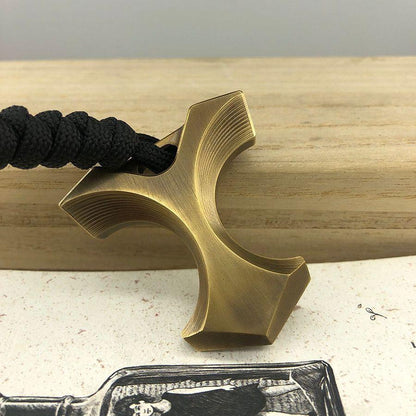 Brass Knuckle Dusters – Two Finger H-59 EDC Self Defense Tool with Paracord
