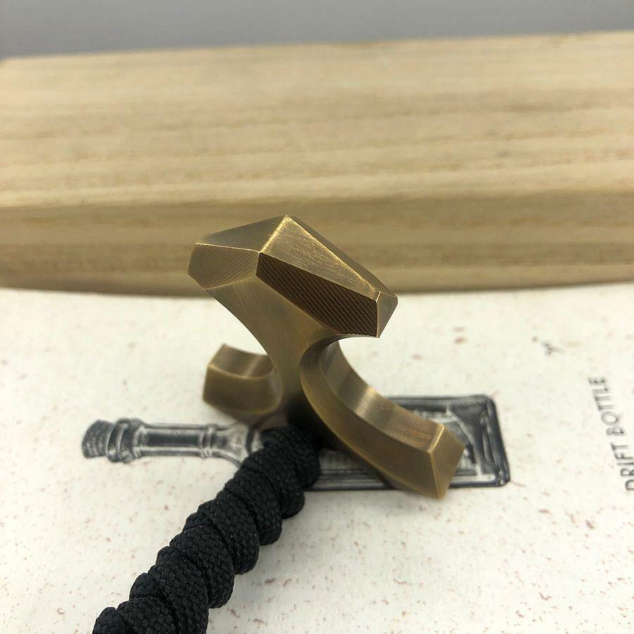 Brass Knuckle Dusters – Two Finger H-59 EDC Self Defense Tool with Paracord