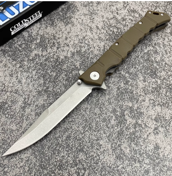 Large Folding Knife Clip Point GFN Handle Spring Lock Tactical Military EDC Outdoor
