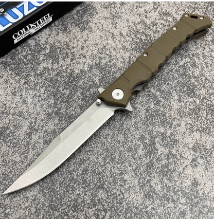 Large Folding Knife Clip Point GFN Handle Spring Lock Tactical Military EDC Outdoor