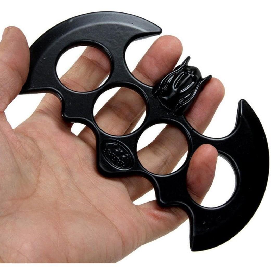 Hard Alloy Batman Edition Four Finger Knuckle - Black Tactical with Pouch