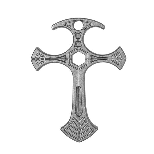 Zinc Alloy Cross Self Defense Necklace Pendant - Bottle Opener Jewelry 74g