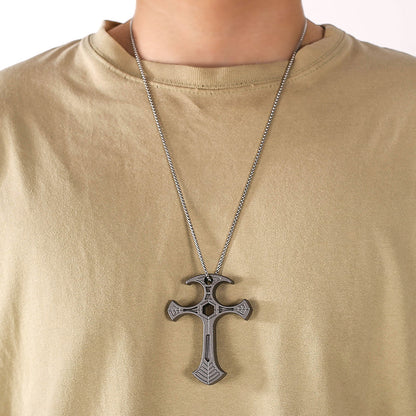 Zinc Alloy Cross Self Defense Necklace Pendant - Bottle Opener Jewelry 74g