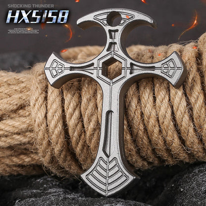 Zinc Alloy Cross Self Defense Necklace Pendant - Bottle Opener Jewelry 74g