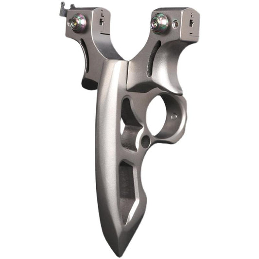 404C Stainless Steel Spiked Ring Slingshot - 3-in-1 EDC Multi-Tool