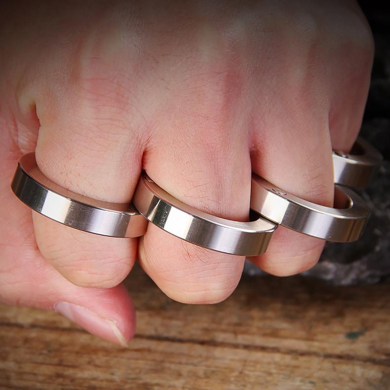 304 Stainless Steel Folding Knuckles - Four Finger Transformable Security Friendly