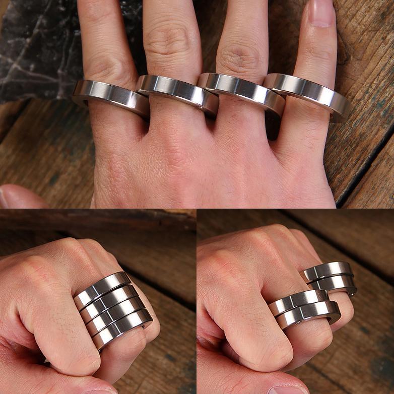 304 Stainless Steel Folding Knuckles - Four Finger Transformable Security Friendly