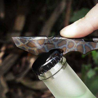 Titanium Mini Pry Bar - Multi-Function EDC Tool Bottle Opener & Self-Defense Carry