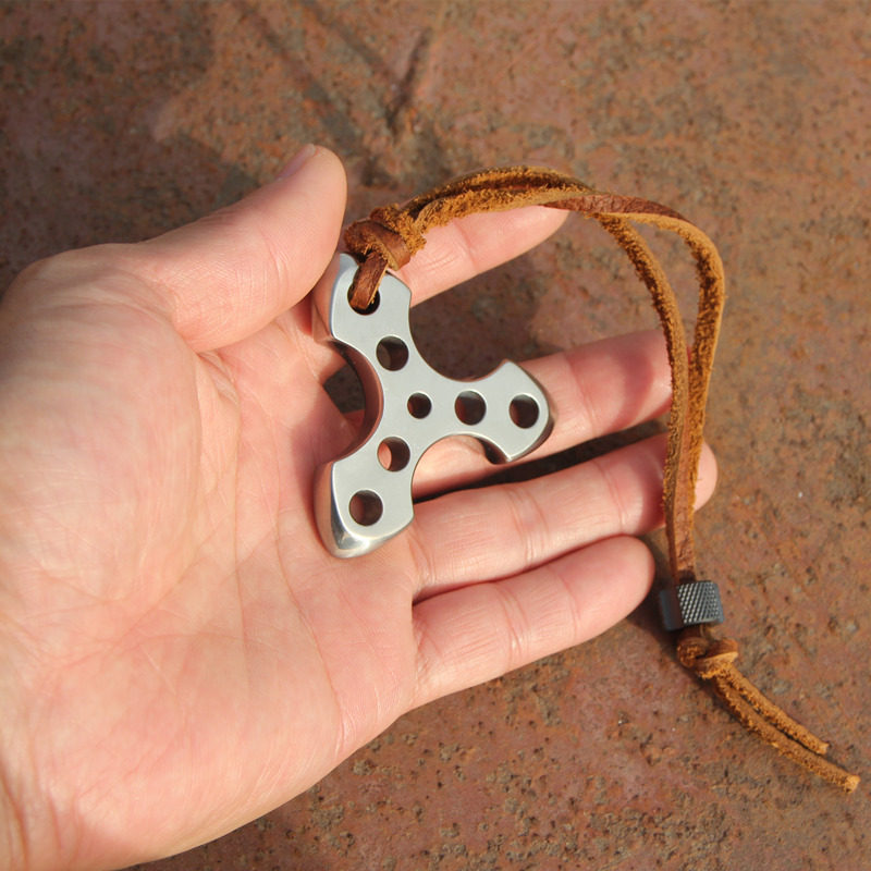TC4 Titanium Knuckle Pendant - CNC Machined Wearable Self-Defense EDC Tool