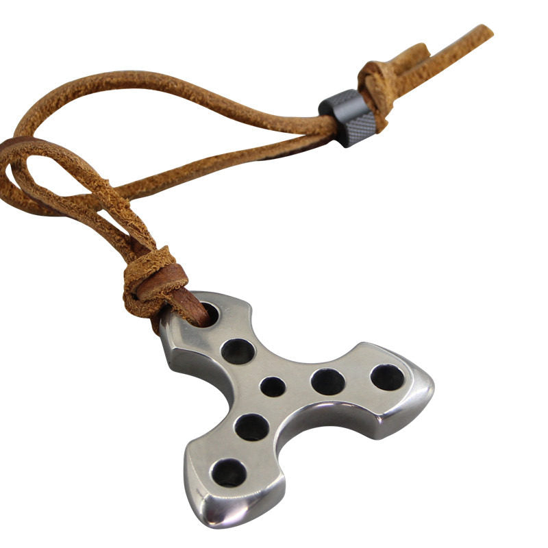 TC4 Titanium Knuckle Pendant - CNC Machined Wearable Self-Defense EDC Tool