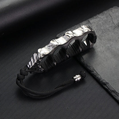 Brass Knuckles Titanium Hand-Hammered Crater CNC One-Piece Self-Defense EDC Knuckle Duster