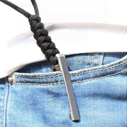 Titanium Mini Pry Bar - Multi-Function EDC Tool Bottle Opener & Self-Defense Carry