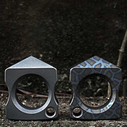 Titanium Defense Ring - Two-Finger Window Breaker EDC Self-Defense Emergency Tool