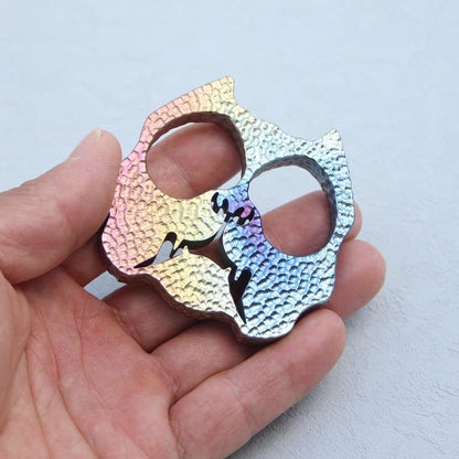 Titanium Two Finger Knuckles - Meteor Crater Oxidized Firing Ultra Light