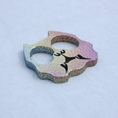 Titanium Two Finger Knuckles - Meteor Crater Oxidized Firing Ultra Light