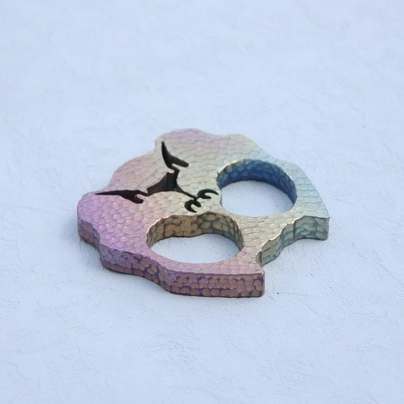 Titanium Two Finger Knuckles - Meteor Crater Oxidized Firing Ultra Light