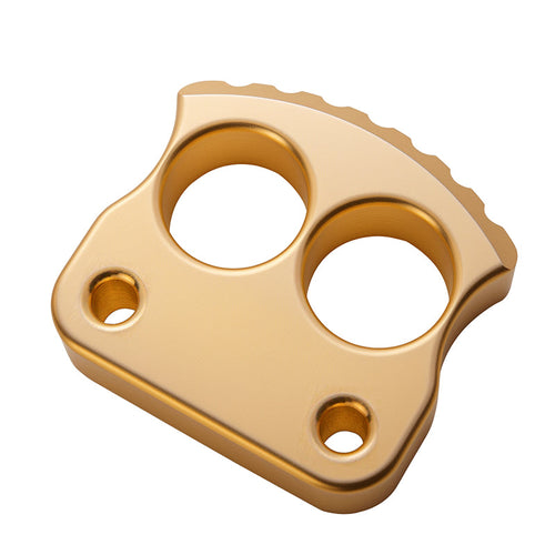 Brass Two Finger Knuckles - 17.6mm Ultra Thick Brush Finish Heavy Duty