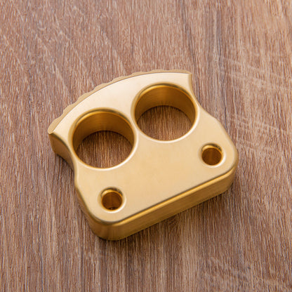 Brass Two Finger Knuckles - 17.6mm Ultra Thick Brush Finish Heavy Duty