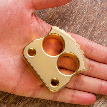 Brass Two Finger Knuckles - 17.6mm Ultra Thick Brush Finish Heavy Duty