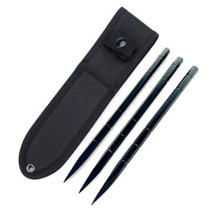 3Cr17 Steel Throwing Spikes - 3-Piece Set 59HRC Hardened with Nylon Sheath
