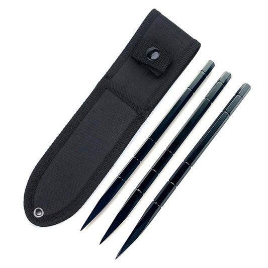 3Cr17 Steel Throwing Spikes - 3-Piece Set 59HRC Hardened with Nylon Sheath