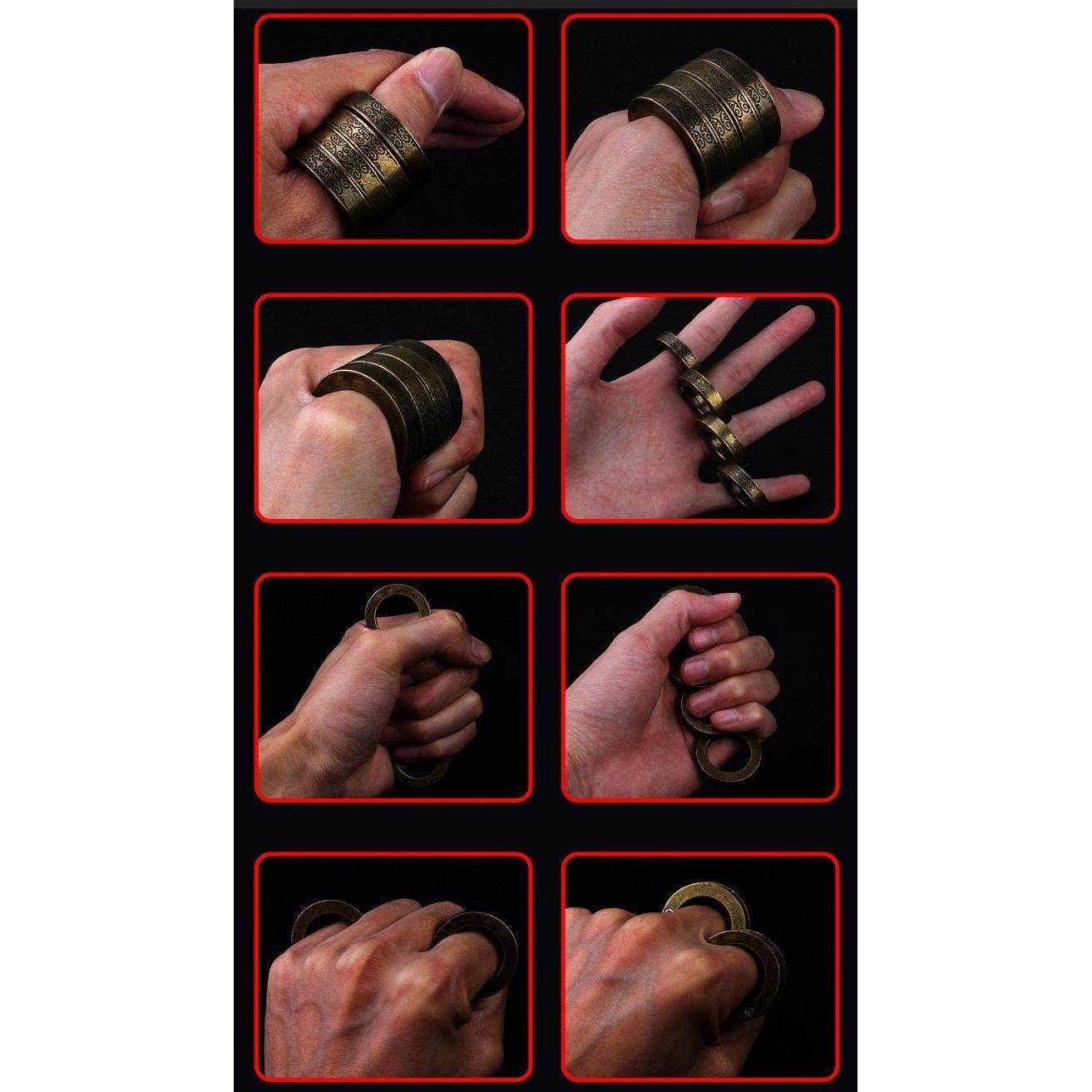 Folding Brass Knuckles Ring - Transformable Self Defense Jewelry